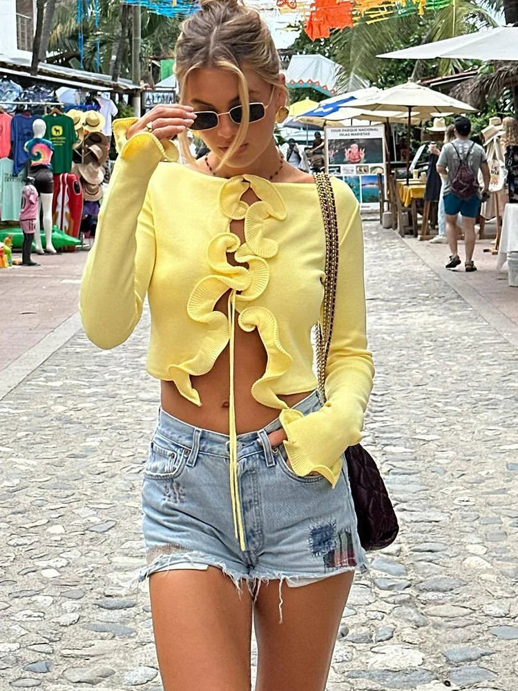 Πλεκτή Ζακέτα "Knot Charm" | Slim Fit, Δέσιμο με Κορδόνια & Butterfly Sleeves