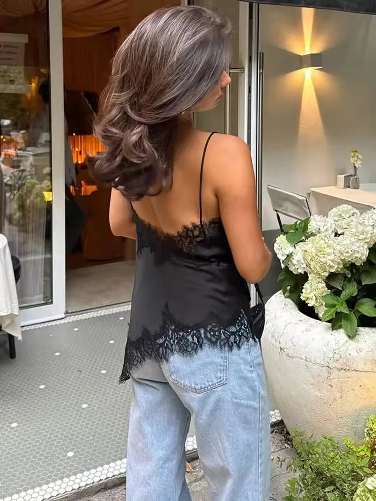 Midnight Lace Hollow Out Top