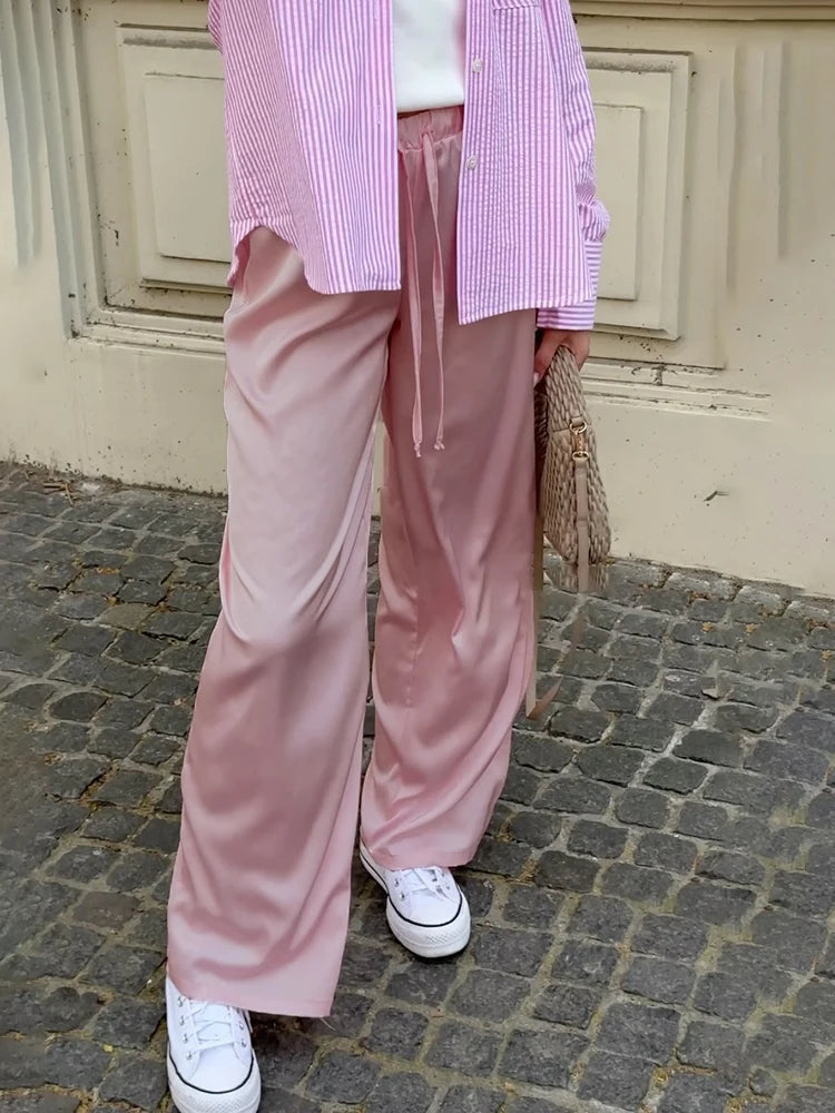 Blush Luxe Satin Pants