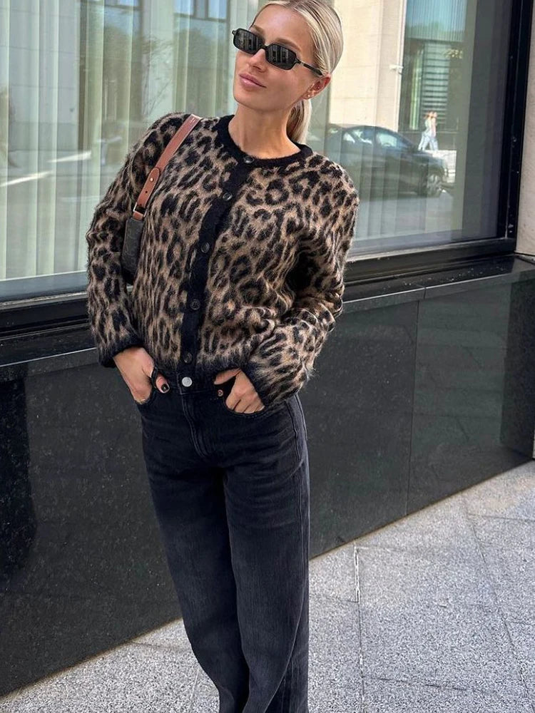 Ζακέτα "Wild Commuter" | Πλεκτή, Λεοπάρ Print | Office Lady & Casual